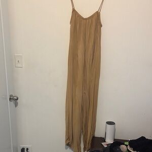Tan Spaghetti Strap Jumpsuit